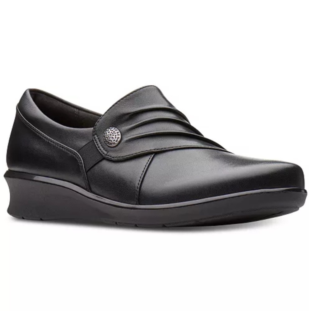 Clarks Women's Hope Roxanne Shoes Size 7.5 Black Leather